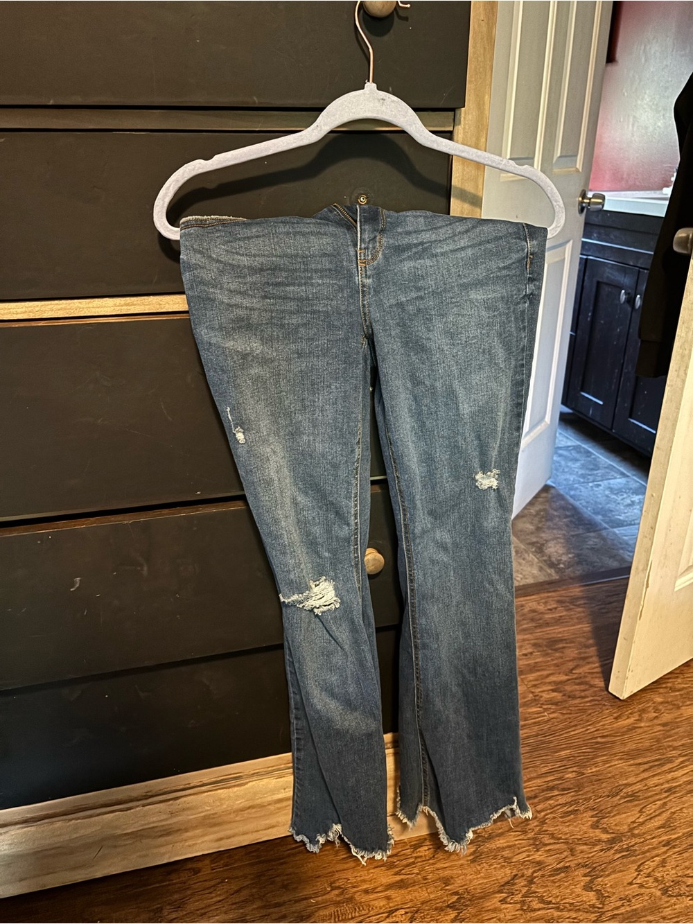Women’s Rewash Distressed High Waisted Blue Jeans